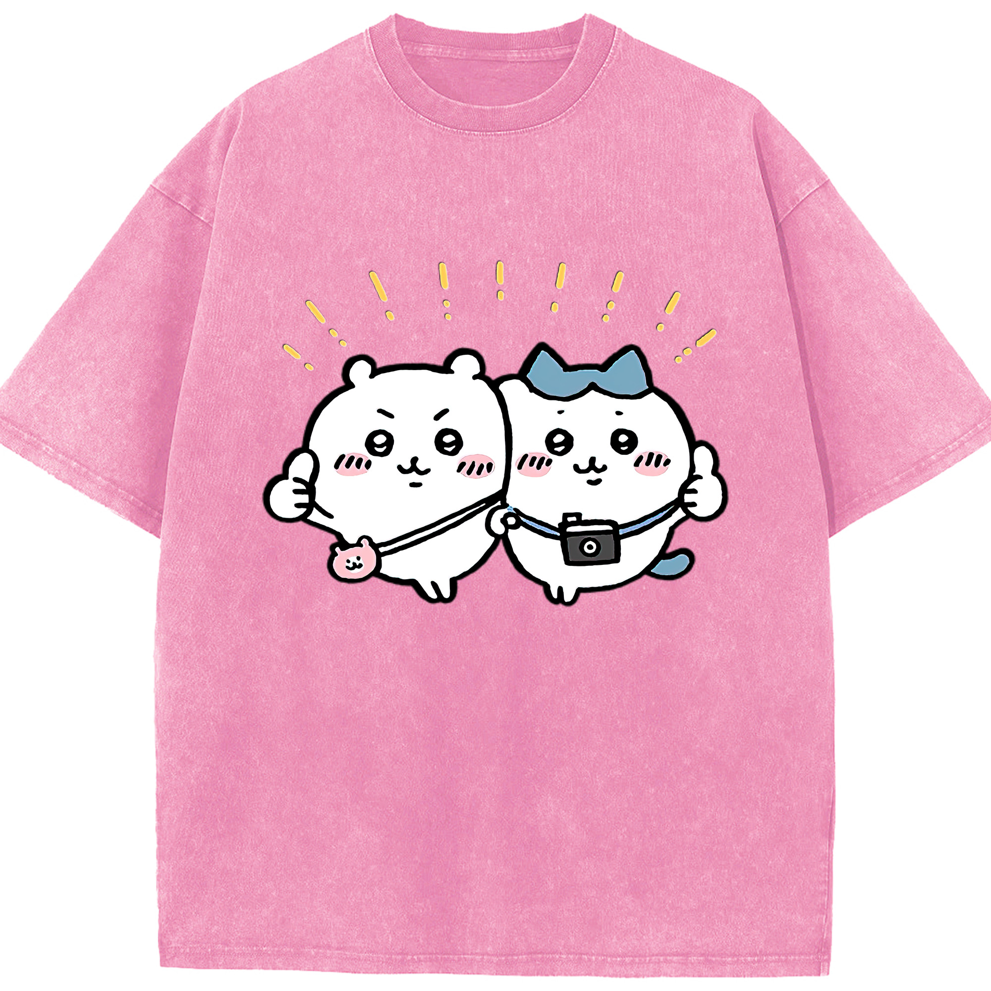 （画像用） ちいかわ ちいかわ Chii-kawa chiikawa 綿100% ヴィンテージ風 半袖Tシャツ（フロントプリント）